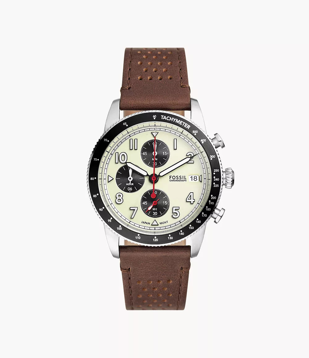 Fossil Sport Tourer Chronograph Brown Leather Men's Watch - FS6042