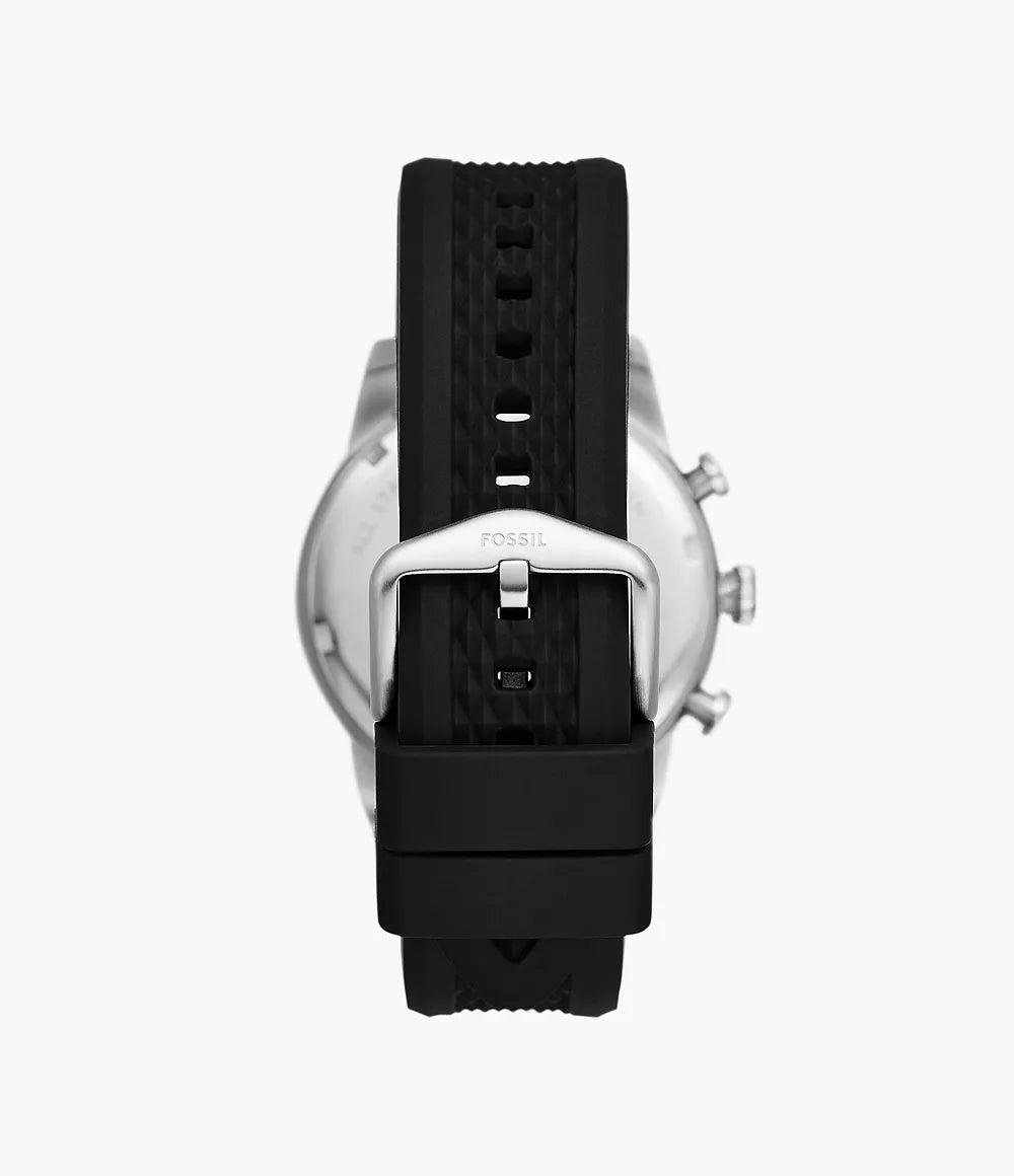 Fossil Sport Tourer Chronograph Black Silicone Watch - FS6044