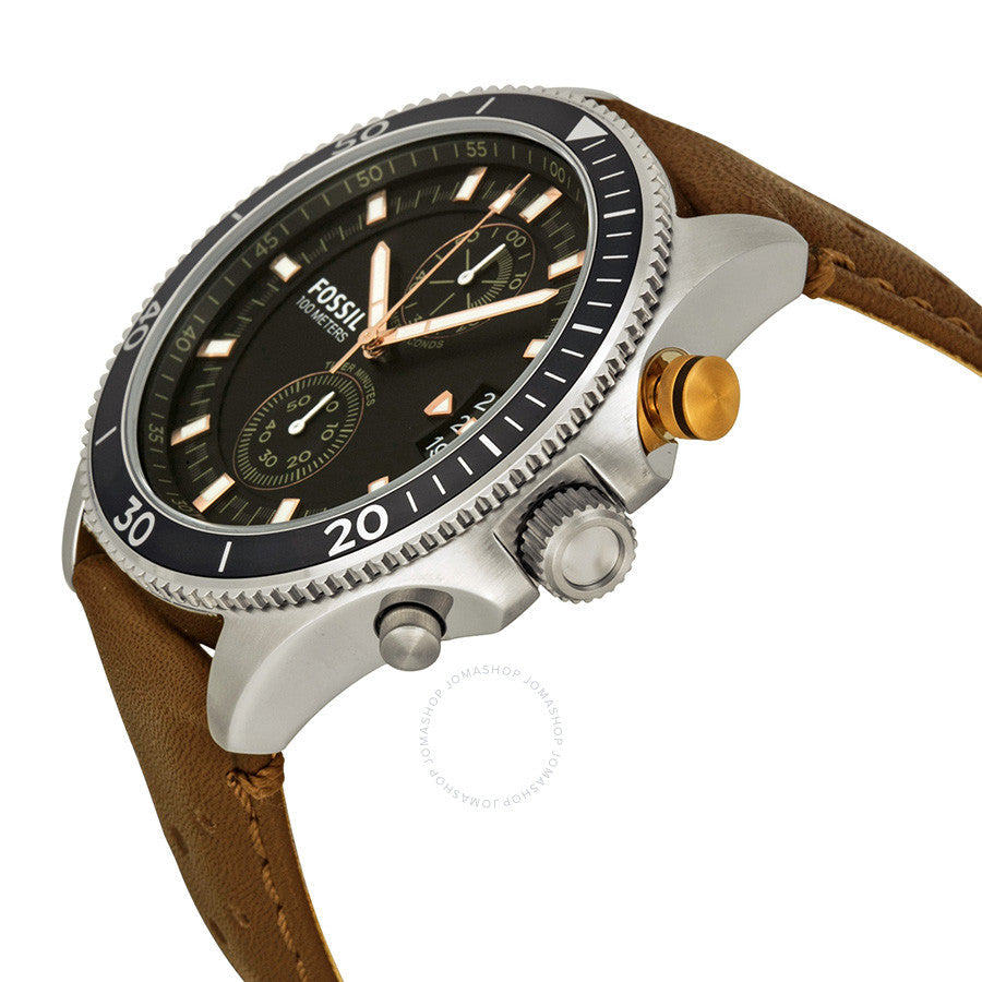 Fossil Men's Wakefield Chronograph Brown Leather Watch CH2944