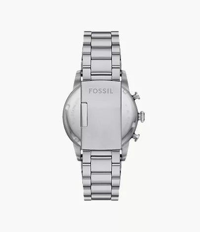 Fossil Sport Tourer Chronograph Green Dial Silver Steel Strap Watch for Men - FS6048