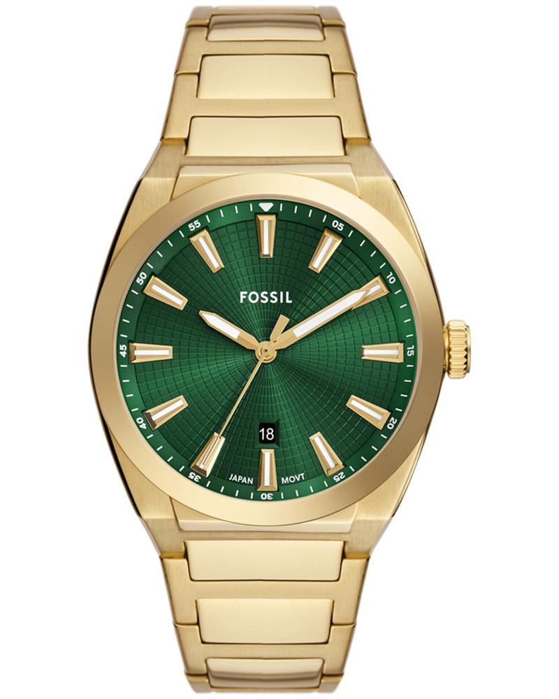 Fossil Everett Three-Hand Date Gold-Tone Stainless Steel Men's Watch - FS6090