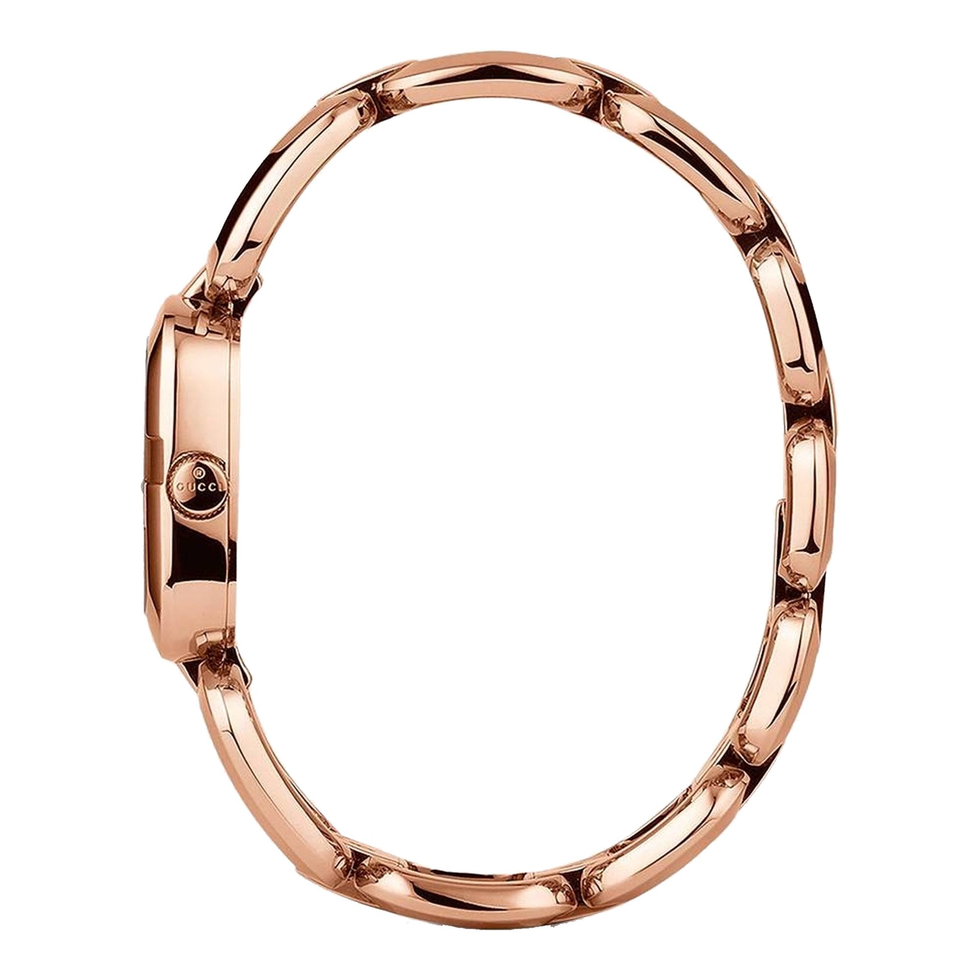 G-Gucci Black Dial Rose Gold Tone Steel Women's Watch YA125409