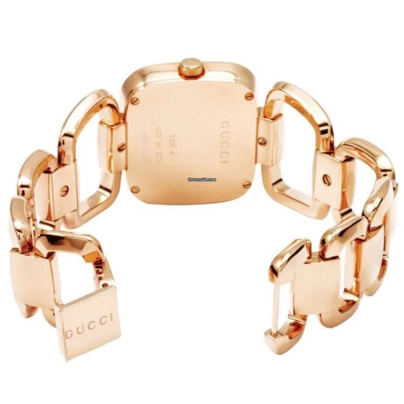 G-Gucci Black Dial Rose Gold Tone Steel Women's Watch YA125409