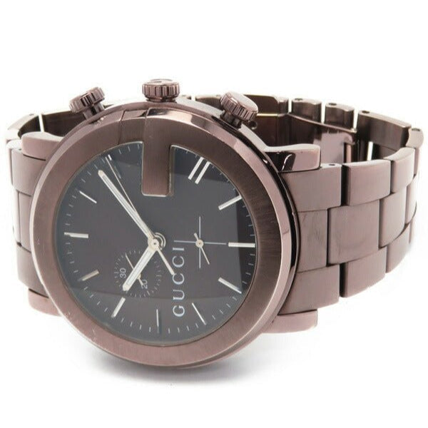 Gucci 101 G-Chrono brown chronograph watch three-quarter view
