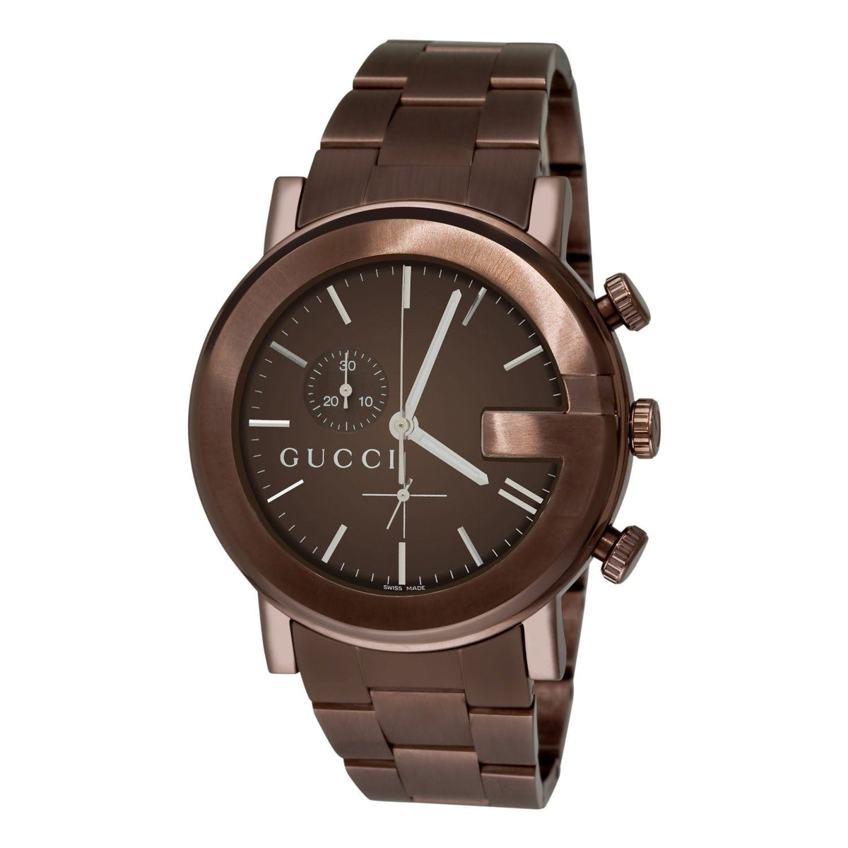Gucci 101 G-Chrono brown dial chronograph watch front view