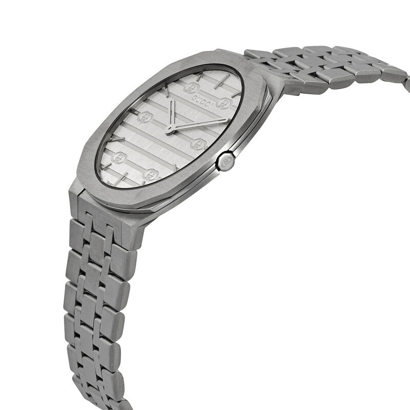Gucci 25H 34mm Silver Dial Steel Women's Watch YA163402