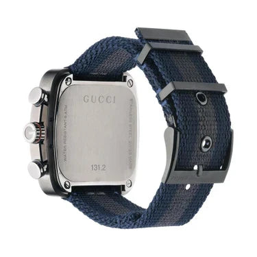 Gucci Coupe caseback showing stainless steel case with Gucci branding and model reference 131.2
