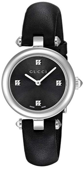 Gucci Diamantissima Black Leather Band Women's Watch - YA141506