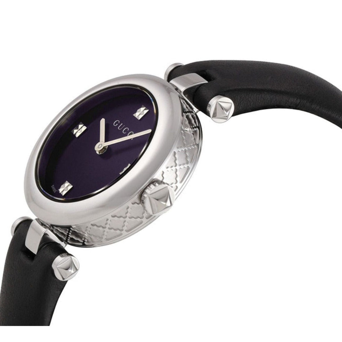 Gucci Diamantissima Black Leather Band Women's Watch - YA141506