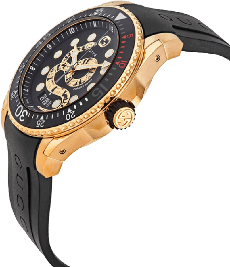Gucci Dive Quartz Black Dial Men's Watch YA136219