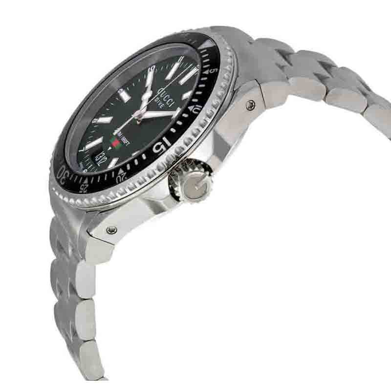 Gucci Dive Black Dial Stainless Steel Men's Watch - YA136301A