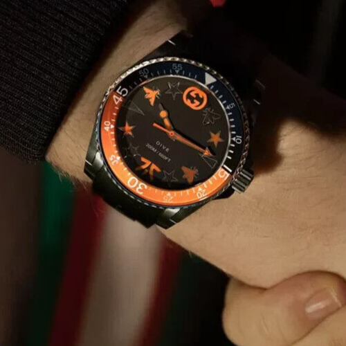 Gucci Dive Rare 40 mm Stainless Steel Black Dial Watch - YA136333