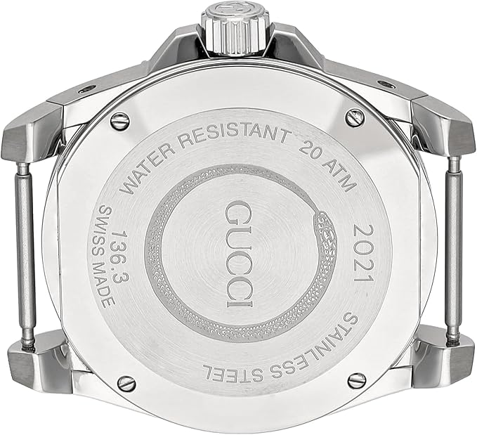 Gucci DIVE Blue Dial Stainless Steel Sapphire Glass Quartz 40mm Swiss White Watch YA136340