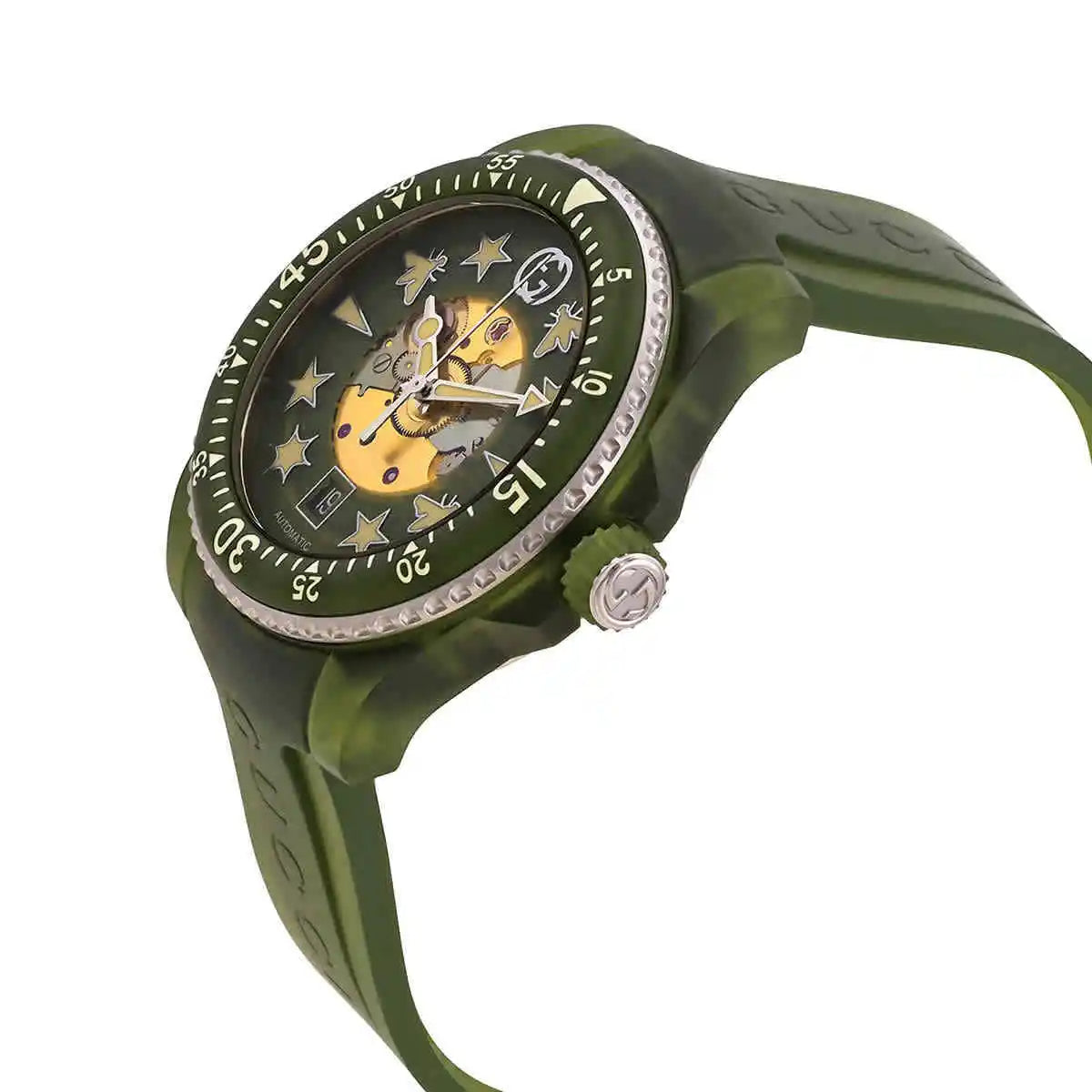 Gucci Dive Automatic Green Dial Men's Watch YA136345