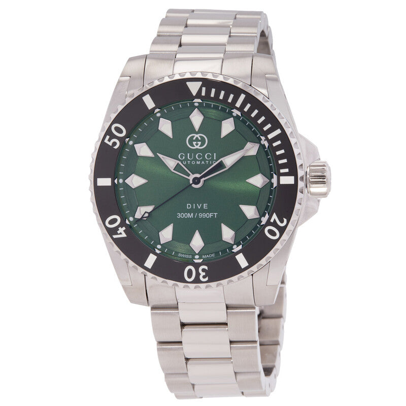 Gucci Dive Automatic Green Dial Men's Watch - YA136363
