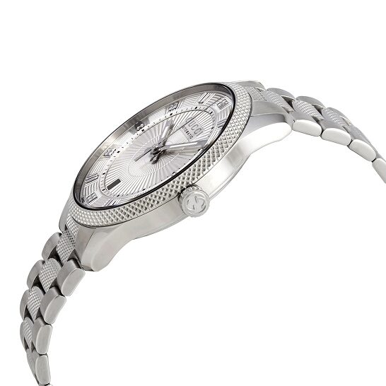 GUCCI Eryx 40MM AUTO Steel Silver GuillochÃ¨ Dial Men's Watch YA126339