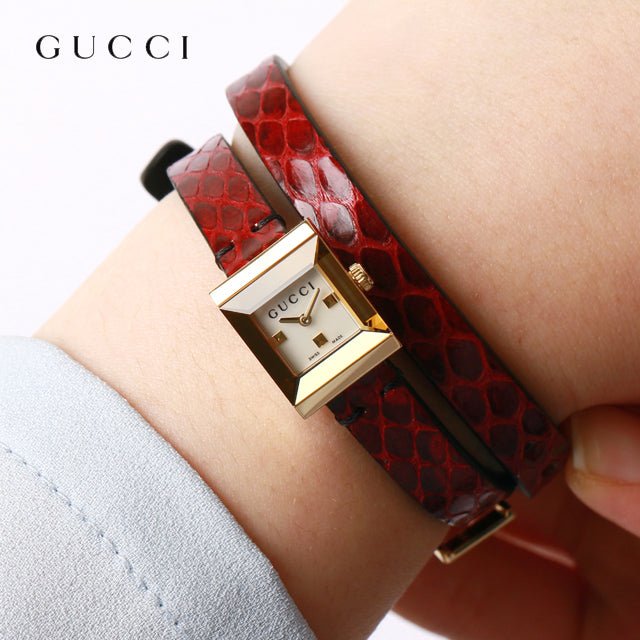 Ladies Gucci G-Frame Leather Strap Women's Watch - YA128524