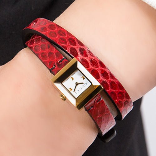 Ladies Gucci G-Frame Leather Strap Women's Watch - YA128524