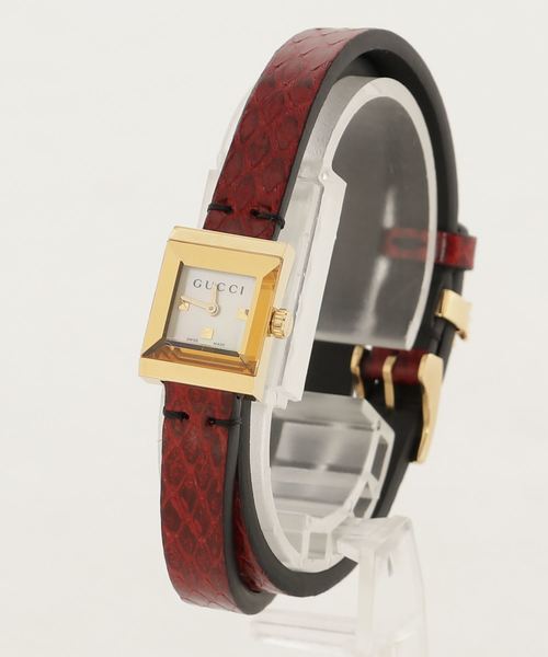 Ladies Gucci G-Frame Leather Strap Women's Watch - YA128524