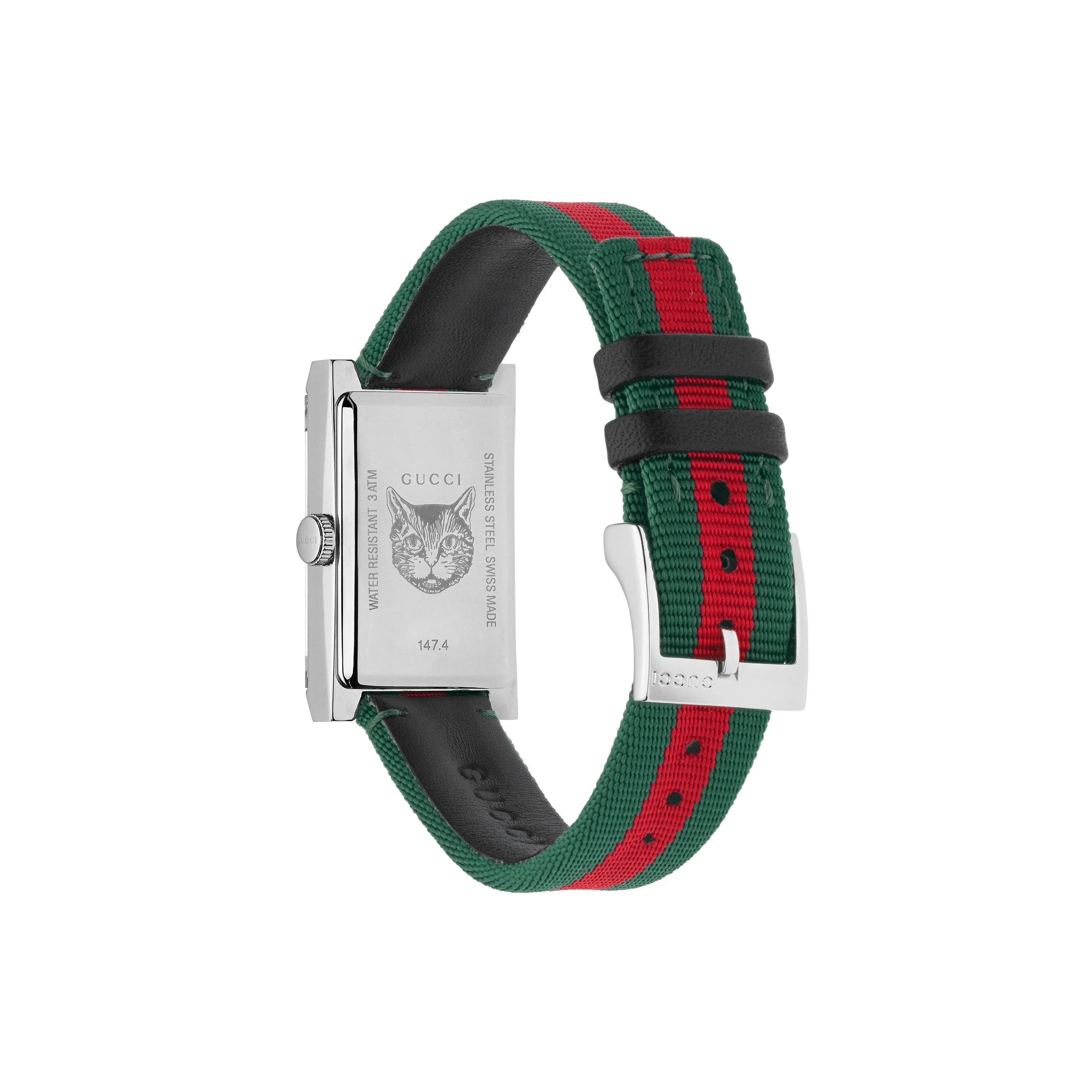 Gucci G-Frame Mother of Pearl Dial Two Tone Nylon Strap Watch For Women - YA147404