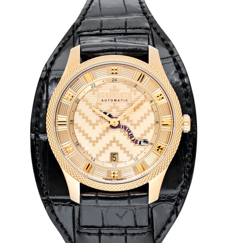 Gucci G-Timeless Automatic Gold-tone Dial Stainless Steel Men's Watch YA126342