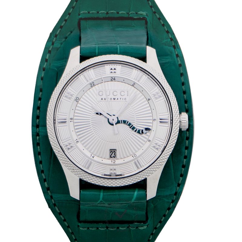 Gucci G-Timeless Automatic Silver Dial Stainless Steel Men's Watch YA126344
