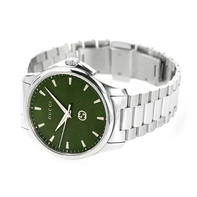 Gucci G-Timeless Quartz Green Dial Steel Men's Watch YA126369
