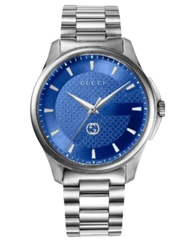 Gucci G-Timeless Stainless Steel Blue Dial Quartz Mens Watch YA126371