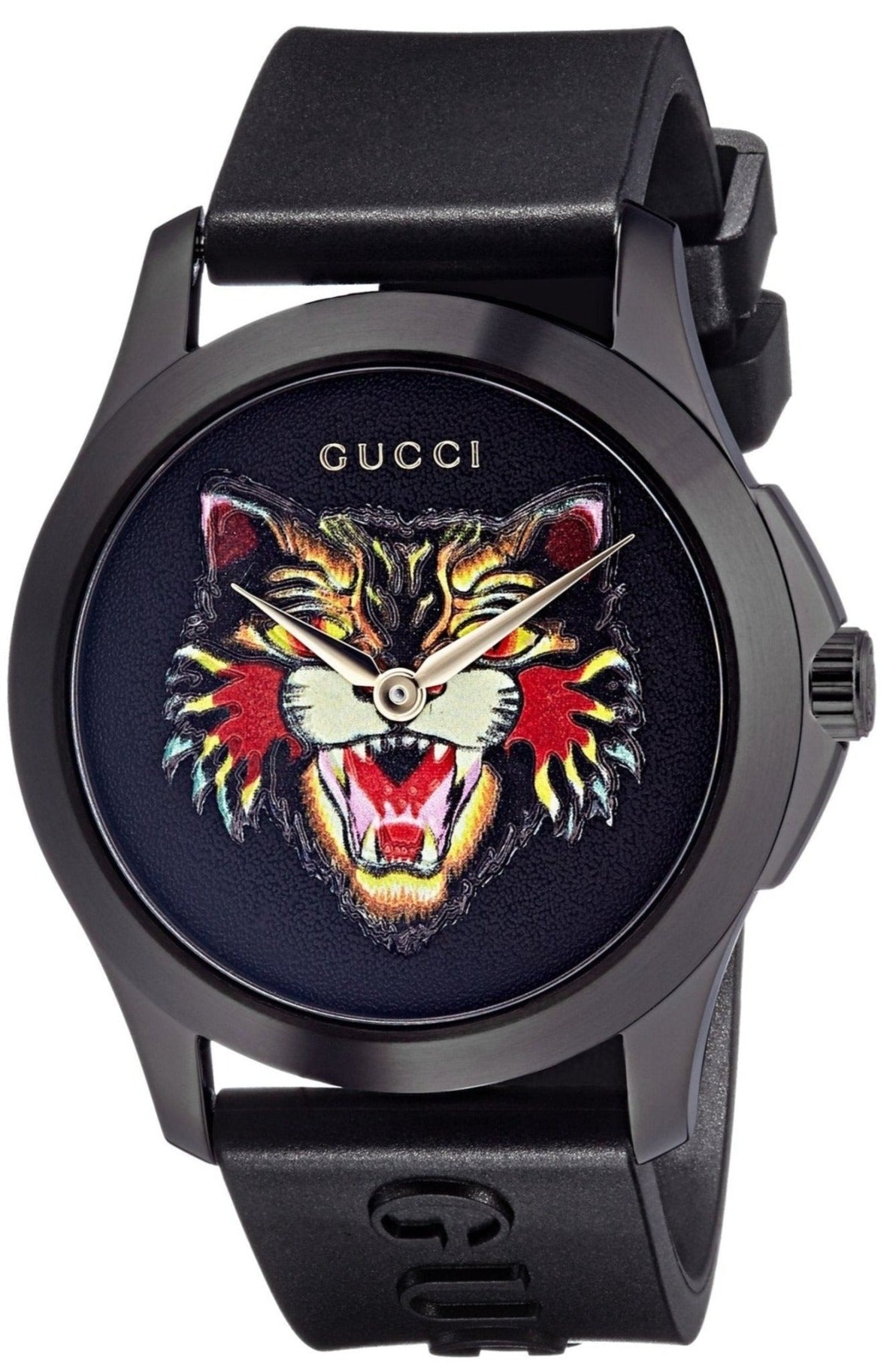 GUCCI G-Timeless 38MM Cat Motif Black Dial Men's Watch YA1264021