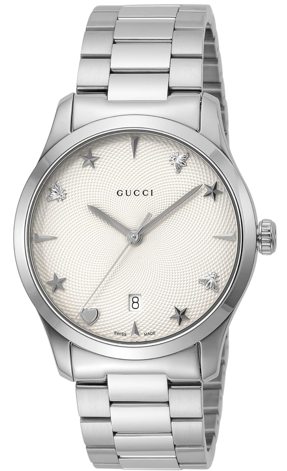 Gucci G-Timeless Quartz Silver Dial Stainless Steel Ladies Watch YA1264028A