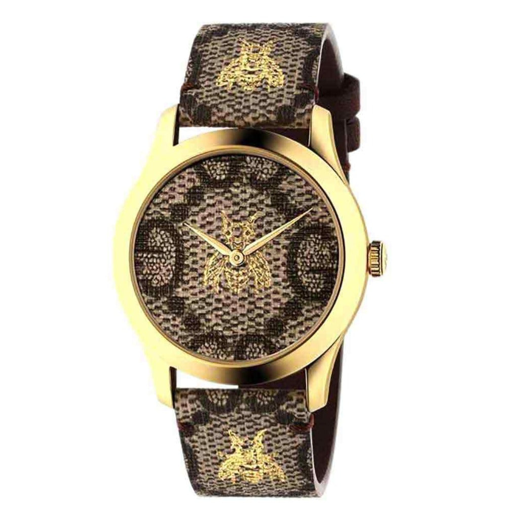 GUCCI G-Timeless 38MM Pattern Dial Yellow-G Canvas Unisex Watch YA1264068