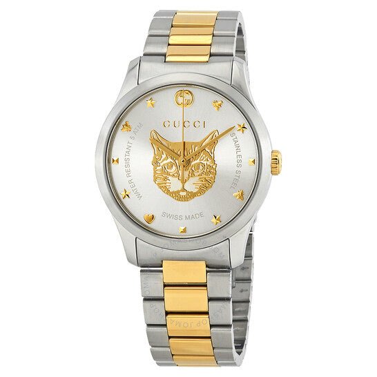 Gucci G-Timeless Silver Dial Two-Tone Stainless Steel Women's Watch YA1264074