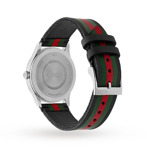 Gucci G-Timeless Black Dial Black Leather Strap Men's Watch YA1264079