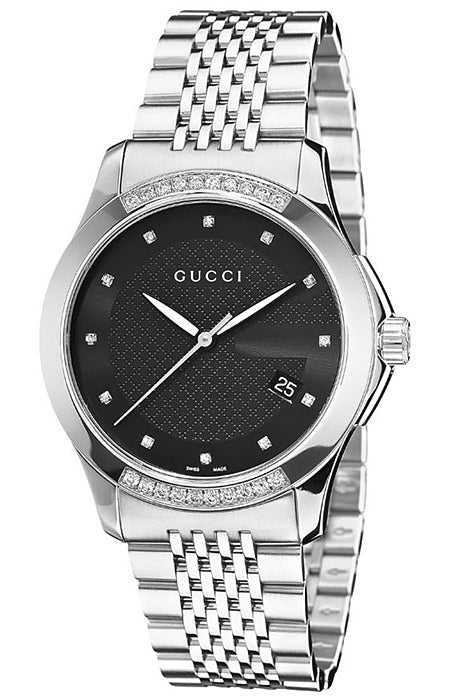 GucciG-Timeless  Black Stainless Steel Unisex Wristwatch - YA126408