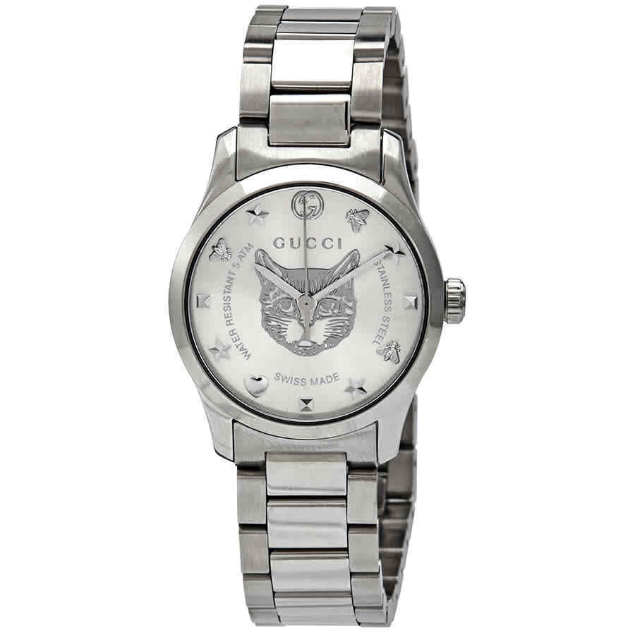 Gucci G-Timeless Silver Dial Stainless Steel Watch YA1264095