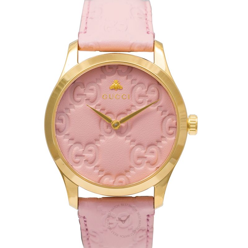 Gucci G-Timeless Quartz Pastel Pink Dial Ladies Watch YA1264104