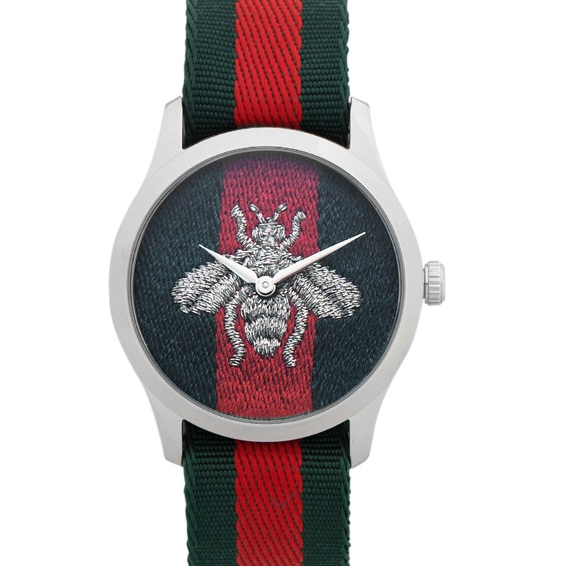 Gucci YA1264148 G-Timeless Bee Fabric Strap Men's Watch