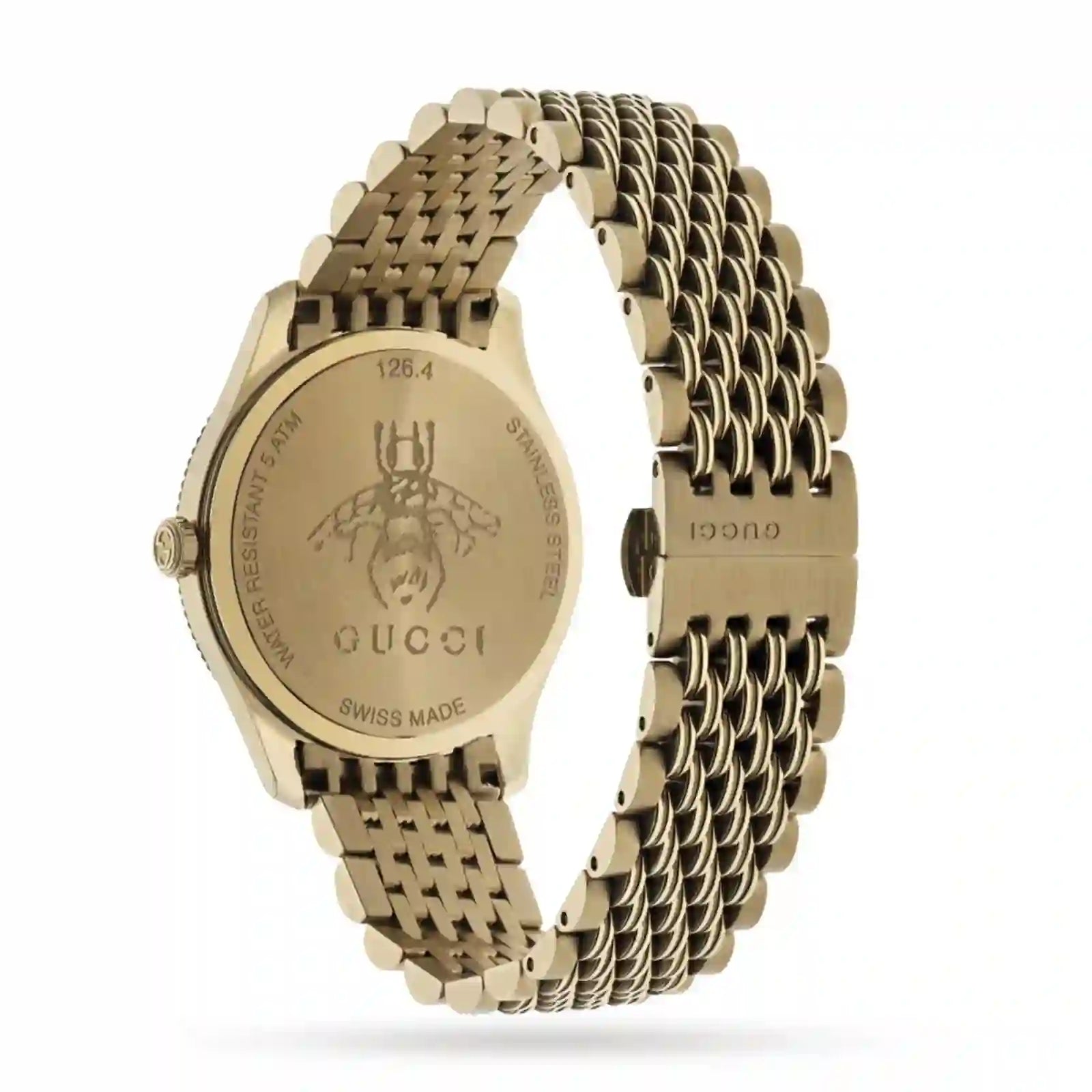 Gucci G-Timeless with Bee Slim Silver Dial Gold-Tone Women's Watch - YA1264155