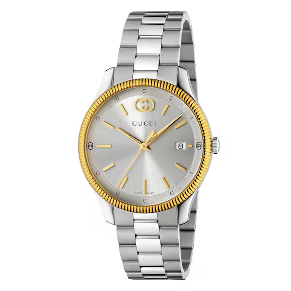Gucci G-Timeless Silver Dial Stainless Steel Watch Bracelet 38mm - YA1264233