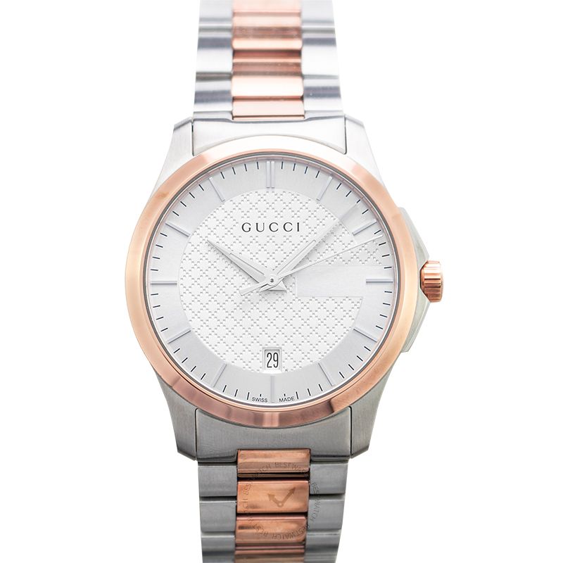 Unisex Gucci G-Timeless YA126447 Silver Dial Two-Tone Watch