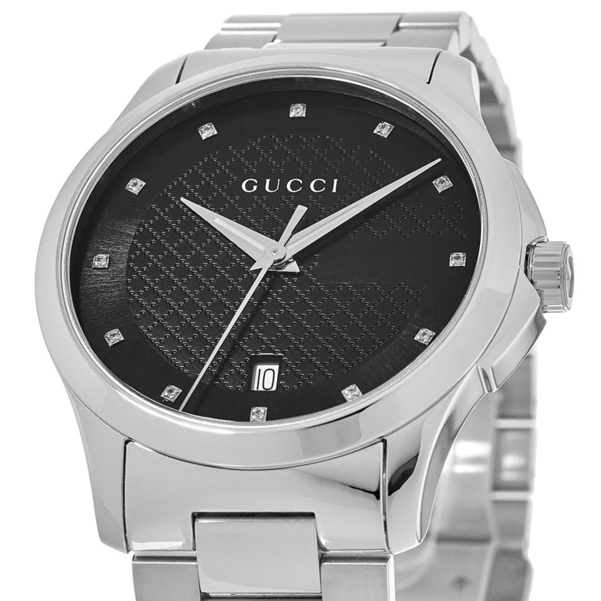 Gucci Unisex Swiss G-Timeless Diamond Accent Stainless Steel Bracelet Watch 38mm YA126456
