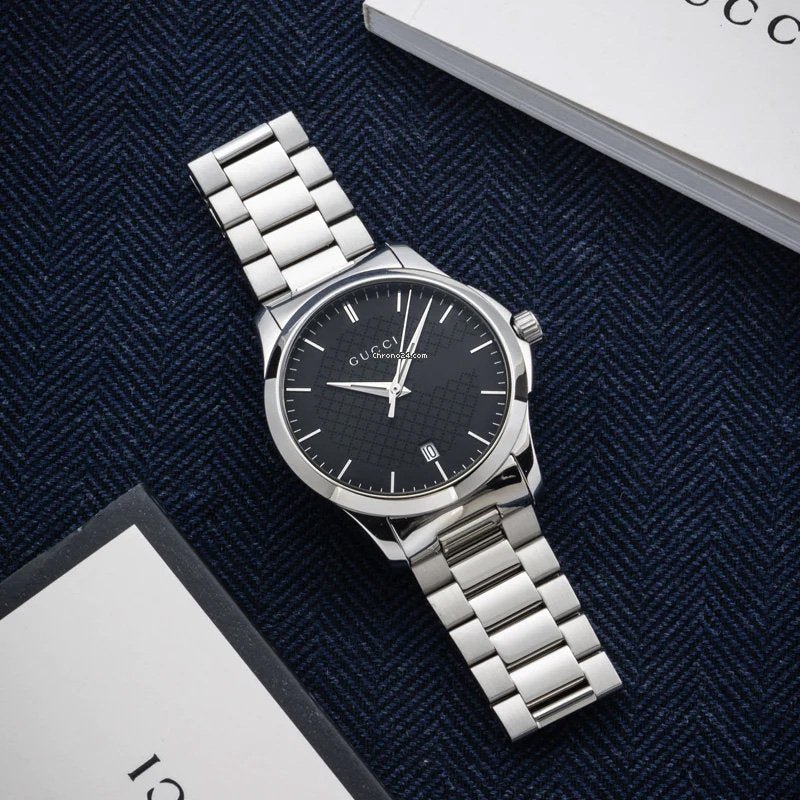 Gucci G-Timeless Black Dial Steel Unisex Watch YA126457