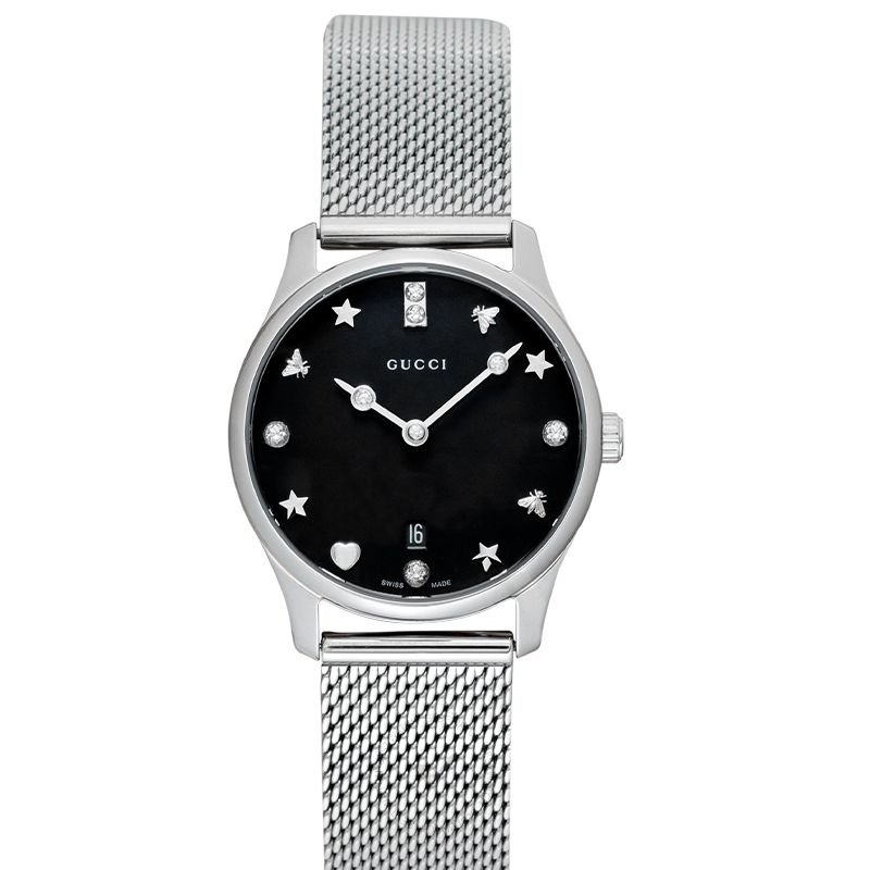 Gucci G-Timeless Black Dial Ladies Watch YA1265001
