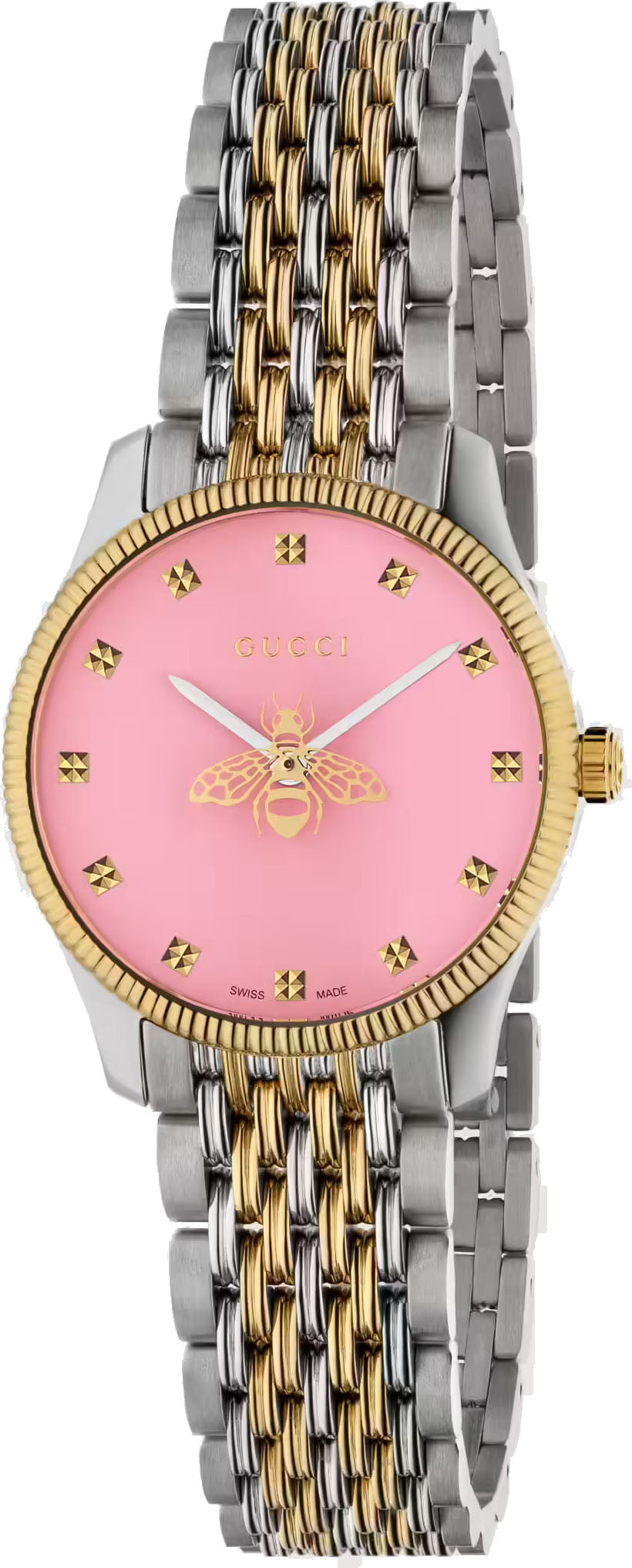 Gucci G-Timeless with Bee Pink Dial Two-Tone Ladies Watch - YA1265030