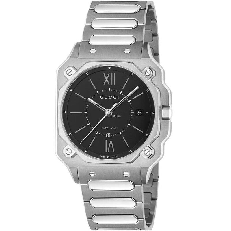 Gucci G-Flat Automatic Black Dial Men's Watch YA166401