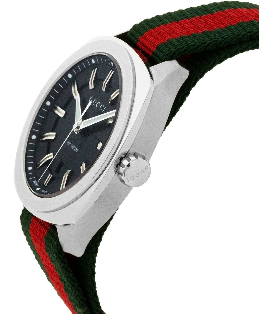 Gucci GG2570 YA142305 side angle showing nylon strap and case profile