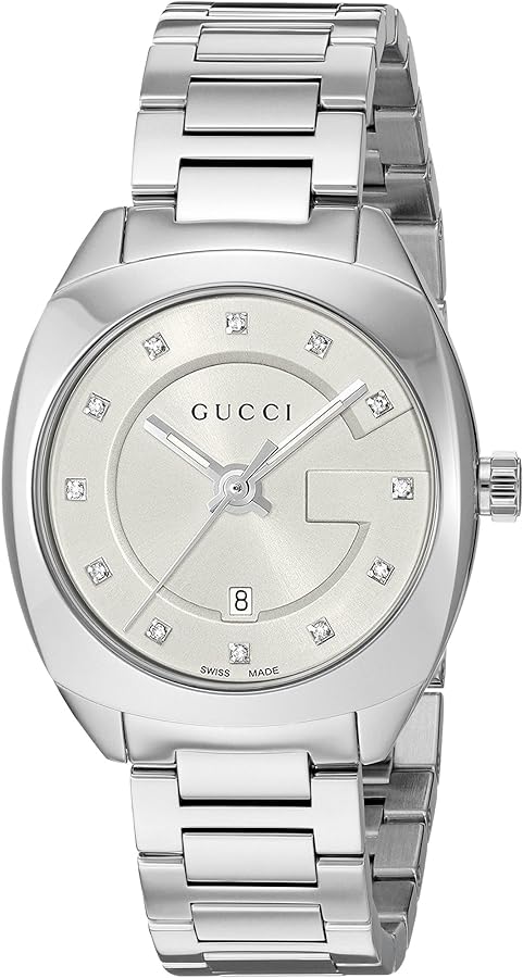 Gucci GG2570 White Dial Diamond Ladies Watch YA142504