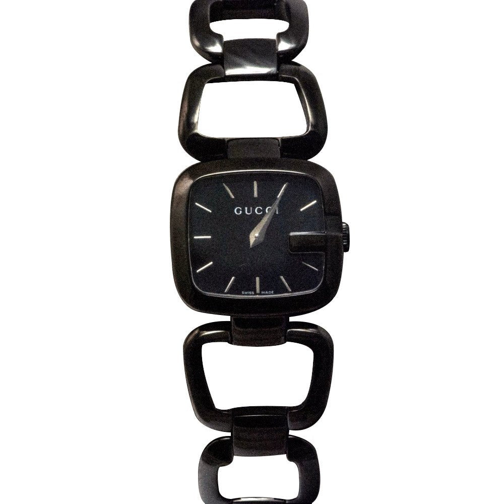 GUCCI G-Gucci 25MM Petite SS Black PVD Bracelet Women's Watch YA125504
