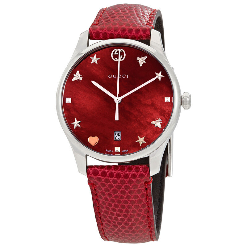 Gucci G-Timeless Cherry Red Mother of Pearl Women's Watch - YA1264041