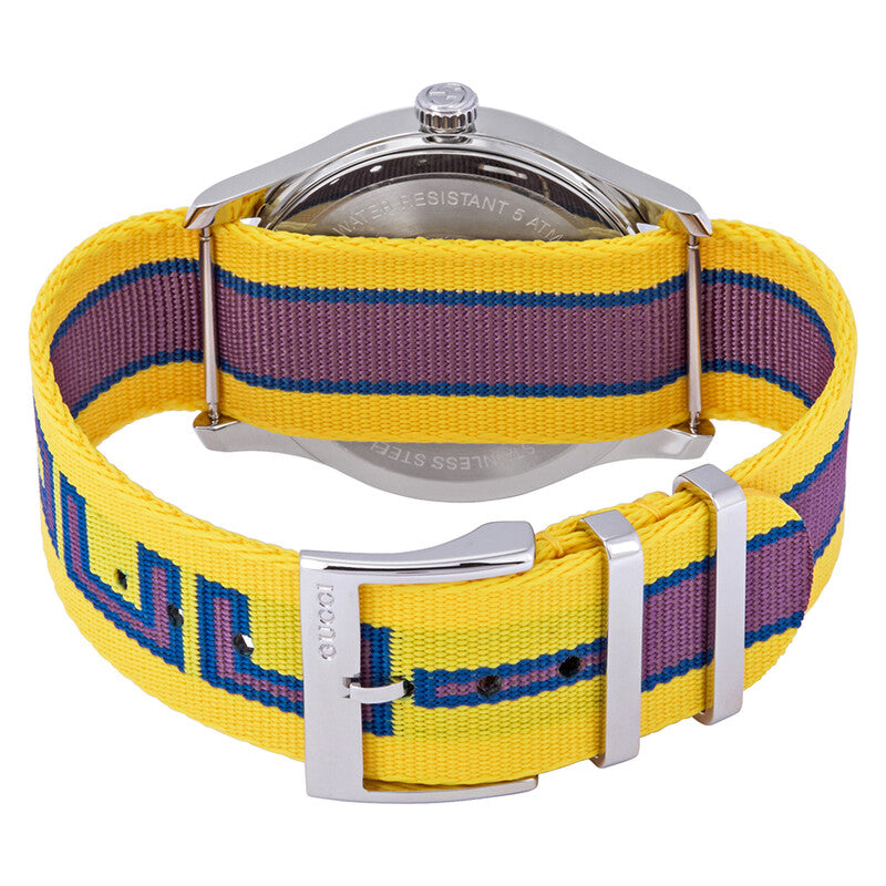 New Gucci G-Timeless Yellow with Stipes Motif Dial Unisex Quartz Watch YA1264069